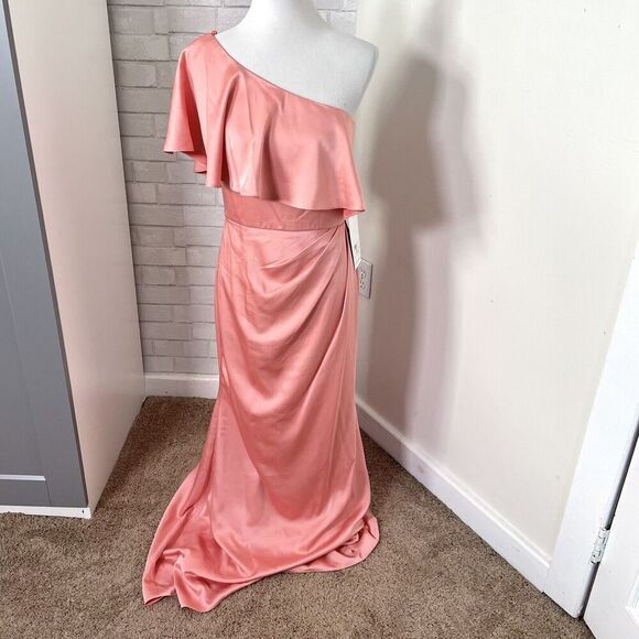 THEIA Carina One Shoulder Gown Dress - Picture 2 of 8